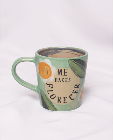 Taza Me haces florecer Verde agua