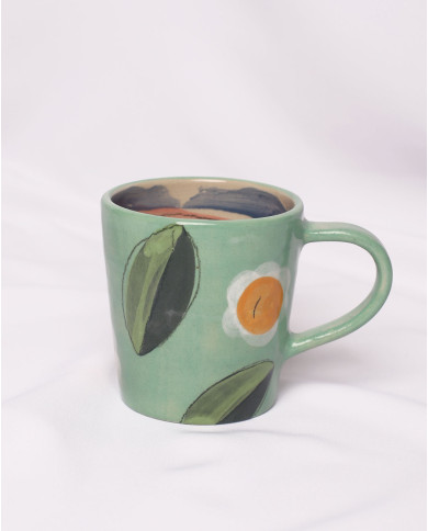 Taza Me haces florecer Verde agua