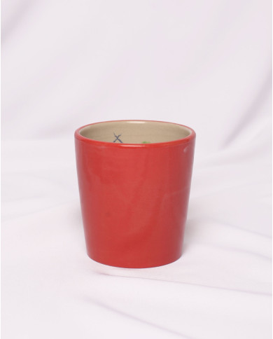 Vaso Rojo Flor blanca