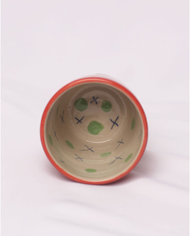 Vaso Rojo Flor blanca