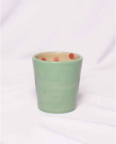 Vaso Verde Agua Flor celeste