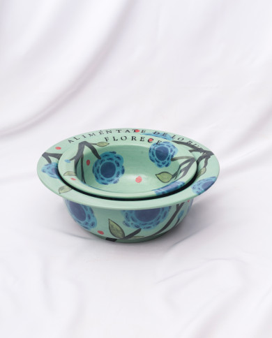 Ensaladera Aliméntate de lo Bueno verde agua