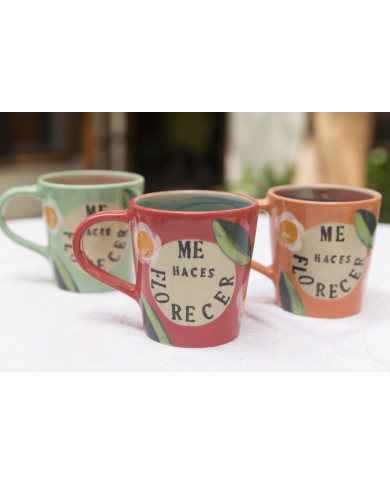Taza Me haces florecer Verde agua