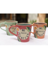 Taza Me haces florecer Verde agua