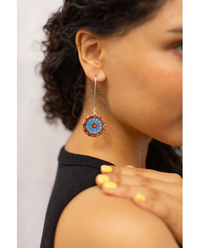 Aretes diseños color rojo