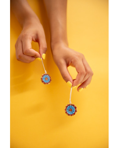 Aretes diseños color rojo